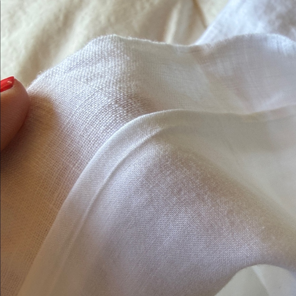 Size L J Crew White All linen shorts w side pockets - Picture 5 of 5